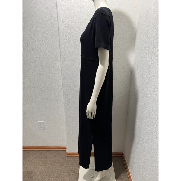RALPH LAUREN KNIT T SHIRT DRESS SZ LARGE MAXI BLACK WOMEN'S - Picture 4 of 10